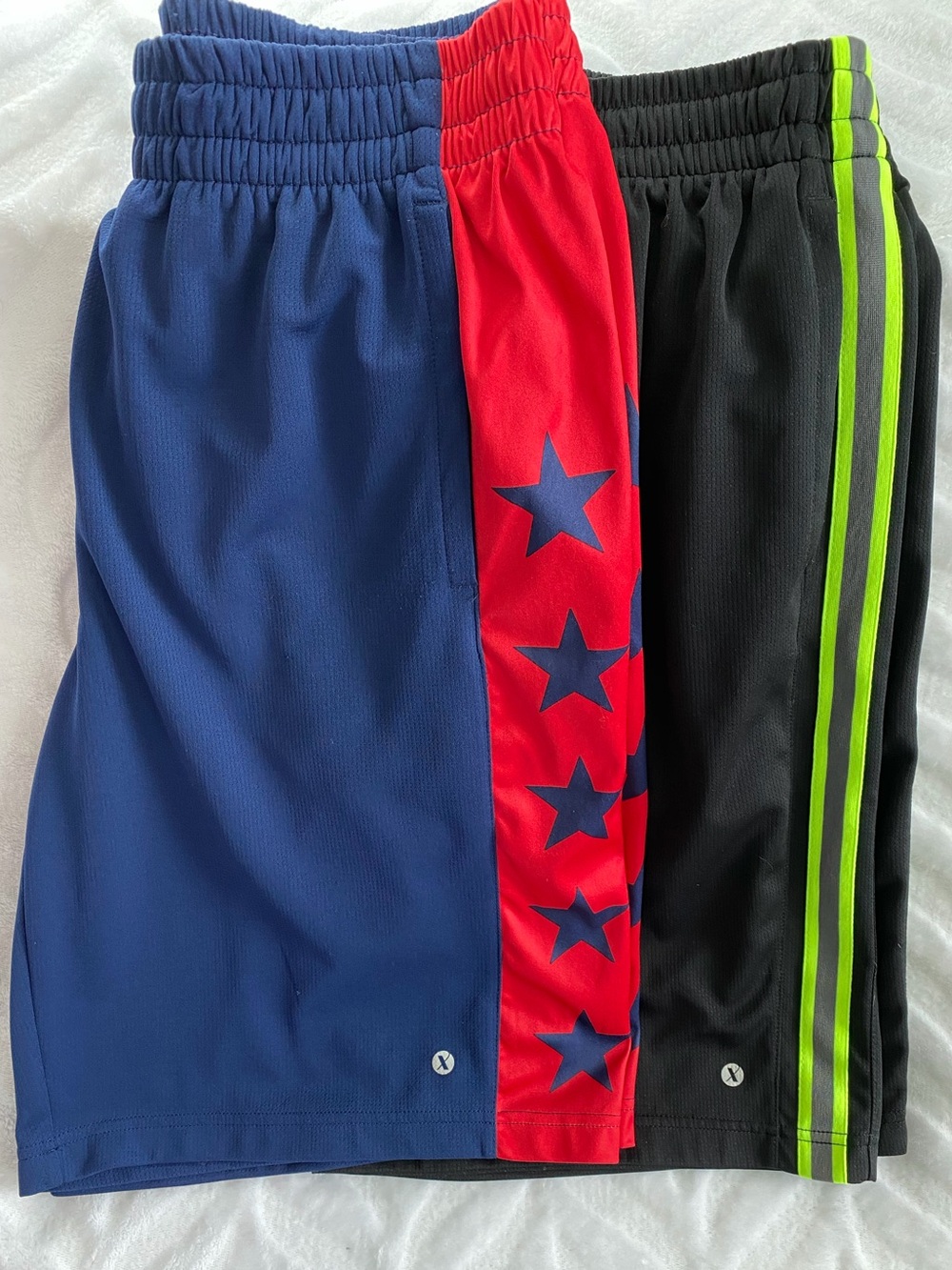 Mens Xersion Basketball Shorts M Blue / Red Black Side Stripe Lot Of 2 Medium